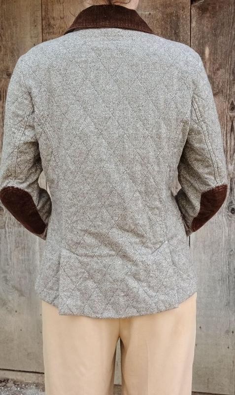 Italian Quilted Jacket Featuring Natural Wool and Refined Suede Accents