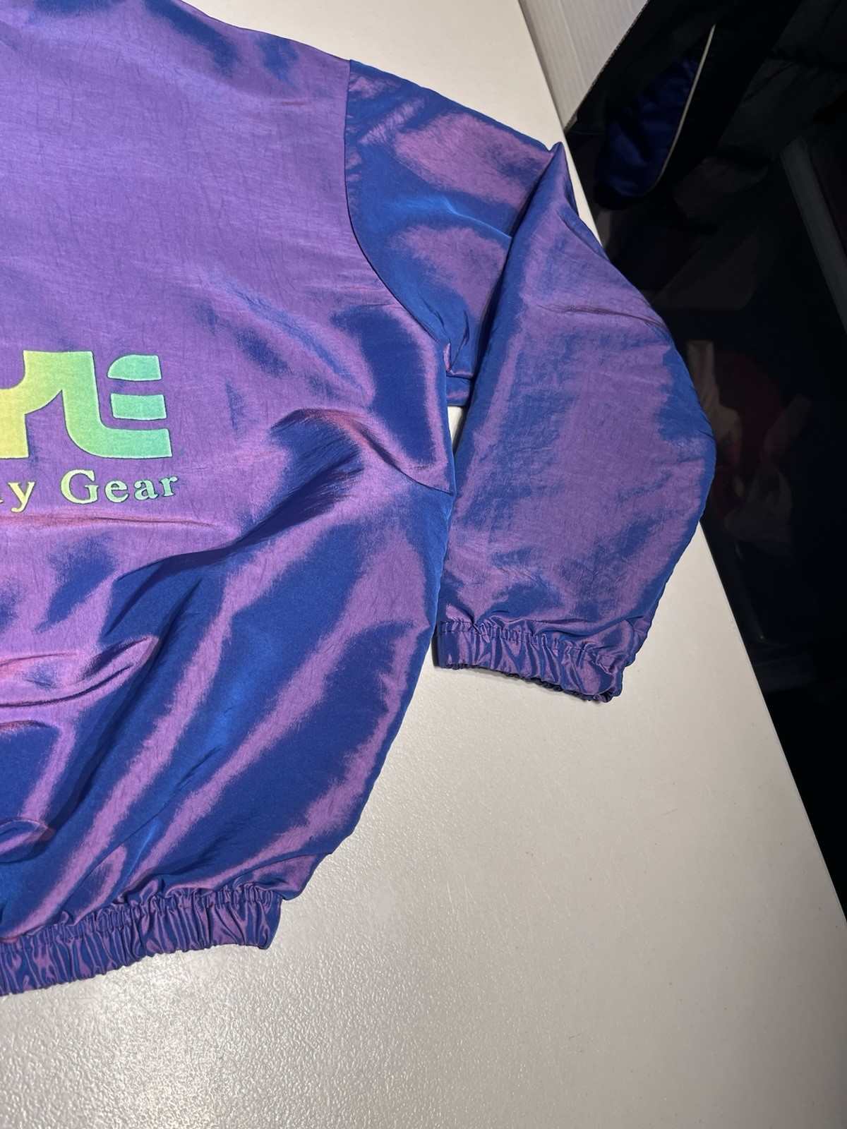 Surf Style Jacket Men’s One Size USA Purple Iridescent 1/4 Zip Windbreaker VTG