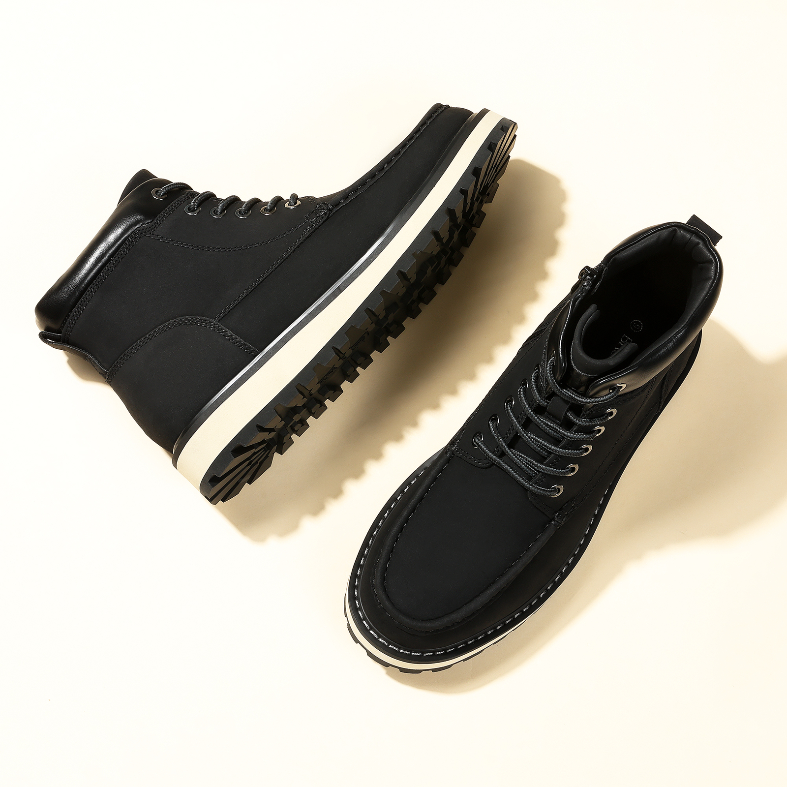Men’s Moc Toe Boots Comfortable Lightweight Formal Casual Wedge Boots Shoes