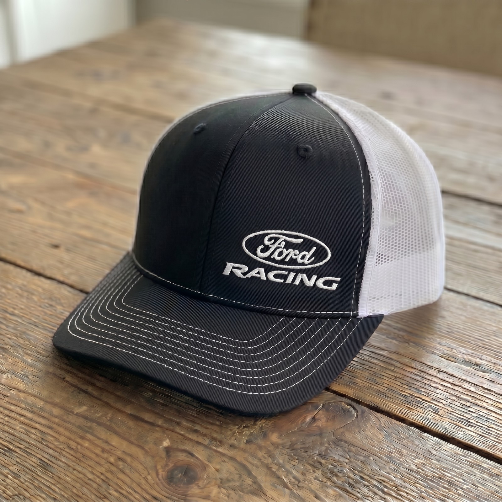 Ford Racing Performance Logo White Mesh Baseball Cap