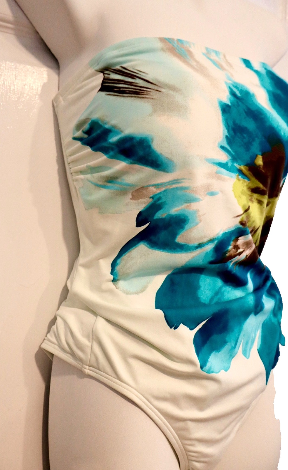 CARMEN MARC VALVO Peacock Halter Convertible Swimsuit Women’s Size 12 NWT