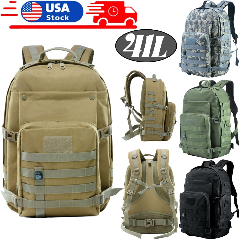 Tactical Backpack Assault Pack 41L Molle Hunting Rucksack Hiking Daypack Key Bag