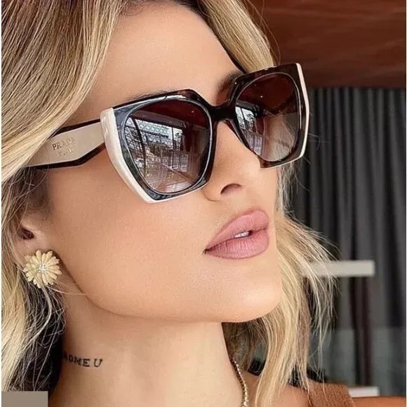PRADA PR 15WS Women’s Sunglasses 01R0A6 Tortoise Caramel Powder Brown Grad w/Box