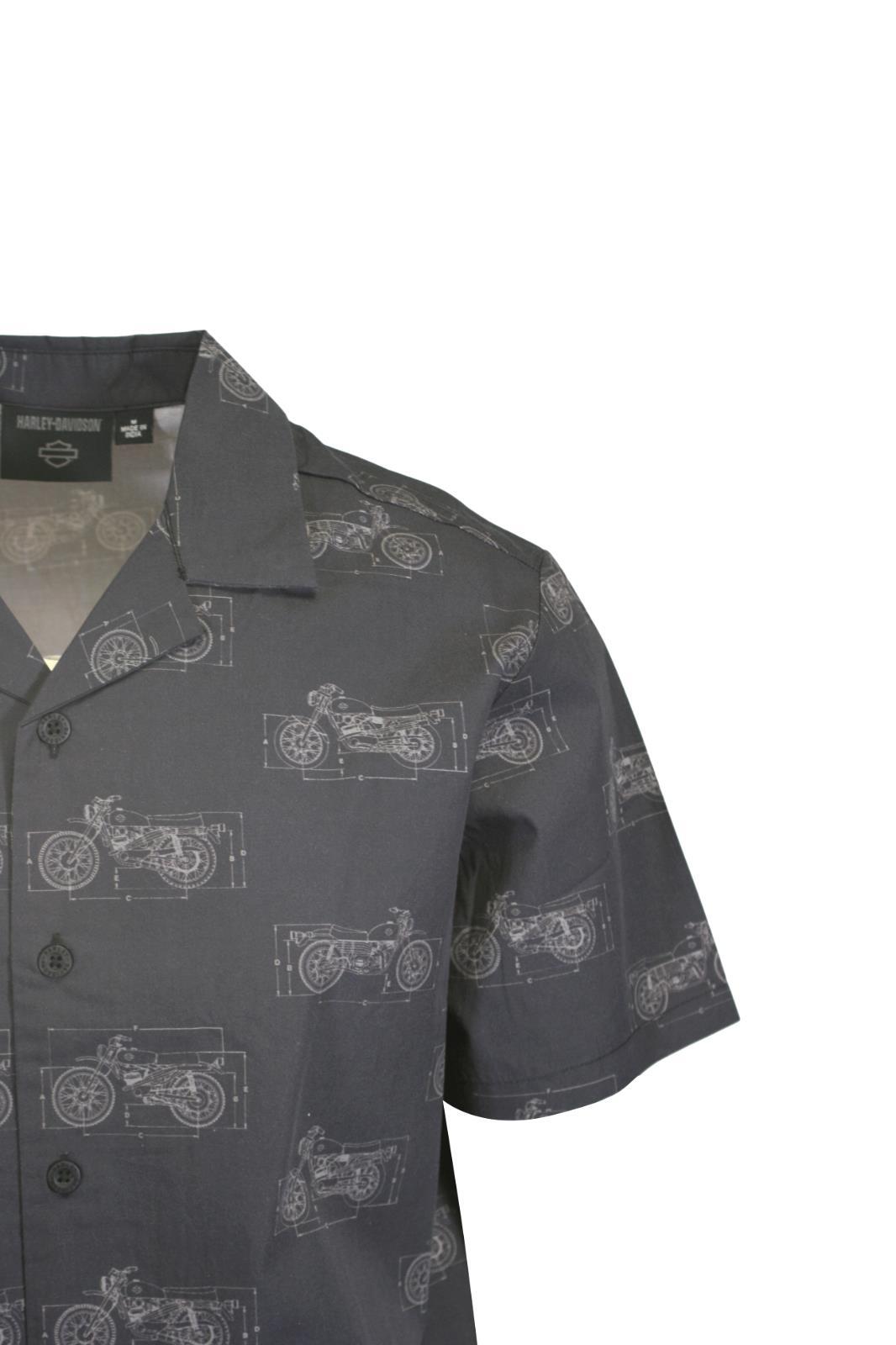 Harley-Davidson Men’s Shirt Dark Grey Fueled Allover Custom Print S/S (S61)