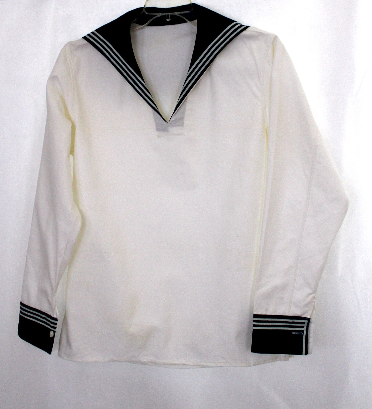 Authentic Soviet Navy Vintage 1980 Sailor Summer Shirt-Matroska Heavy Cotton