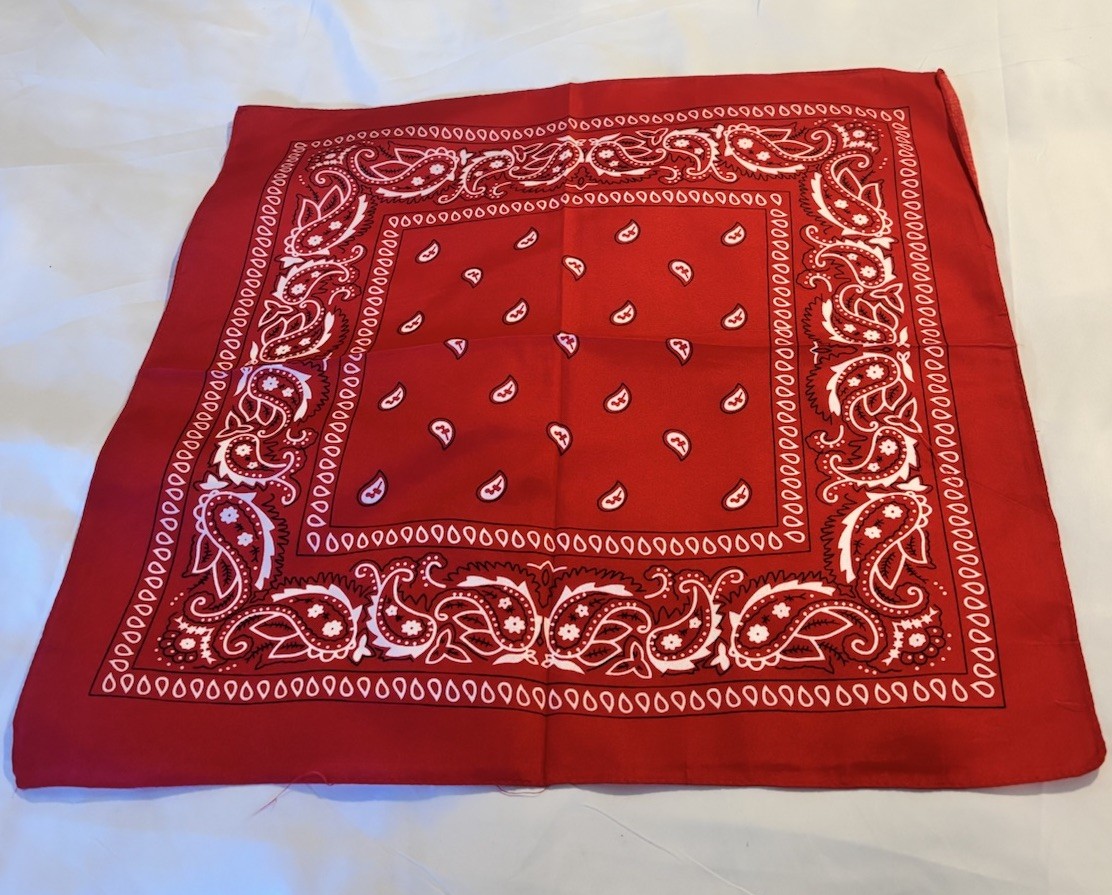 12 Red Paisley Bandanas Cotton NEW IN PACKAGE 22×21