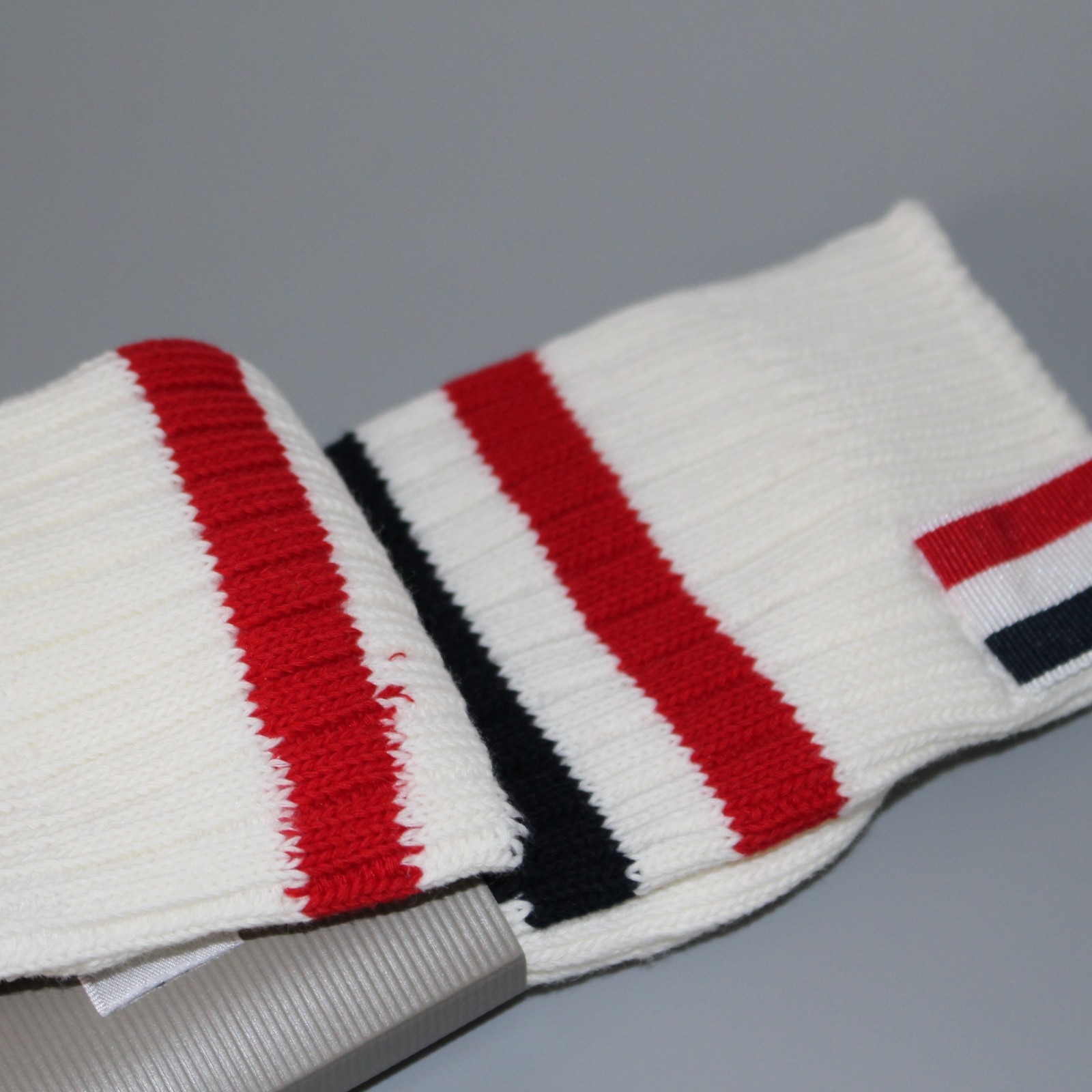 Thom Browne Autumn Winter Mid Calf Socks Cotton Knit Stripe Size O/S Three style