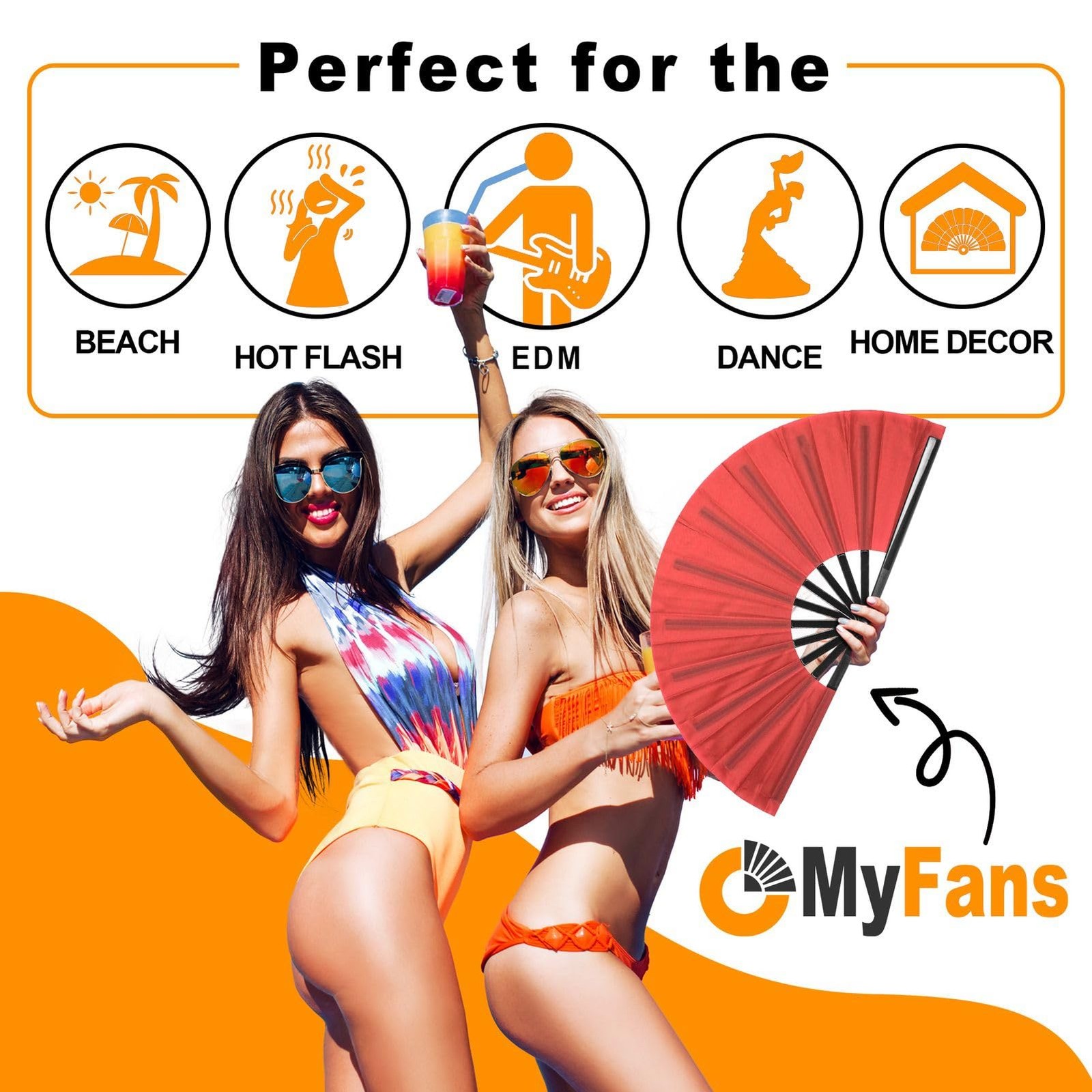 Large Rave Folding Hand Fan – Foldable Chinese Tai Chi Kung Fu fan – Ideal fo…