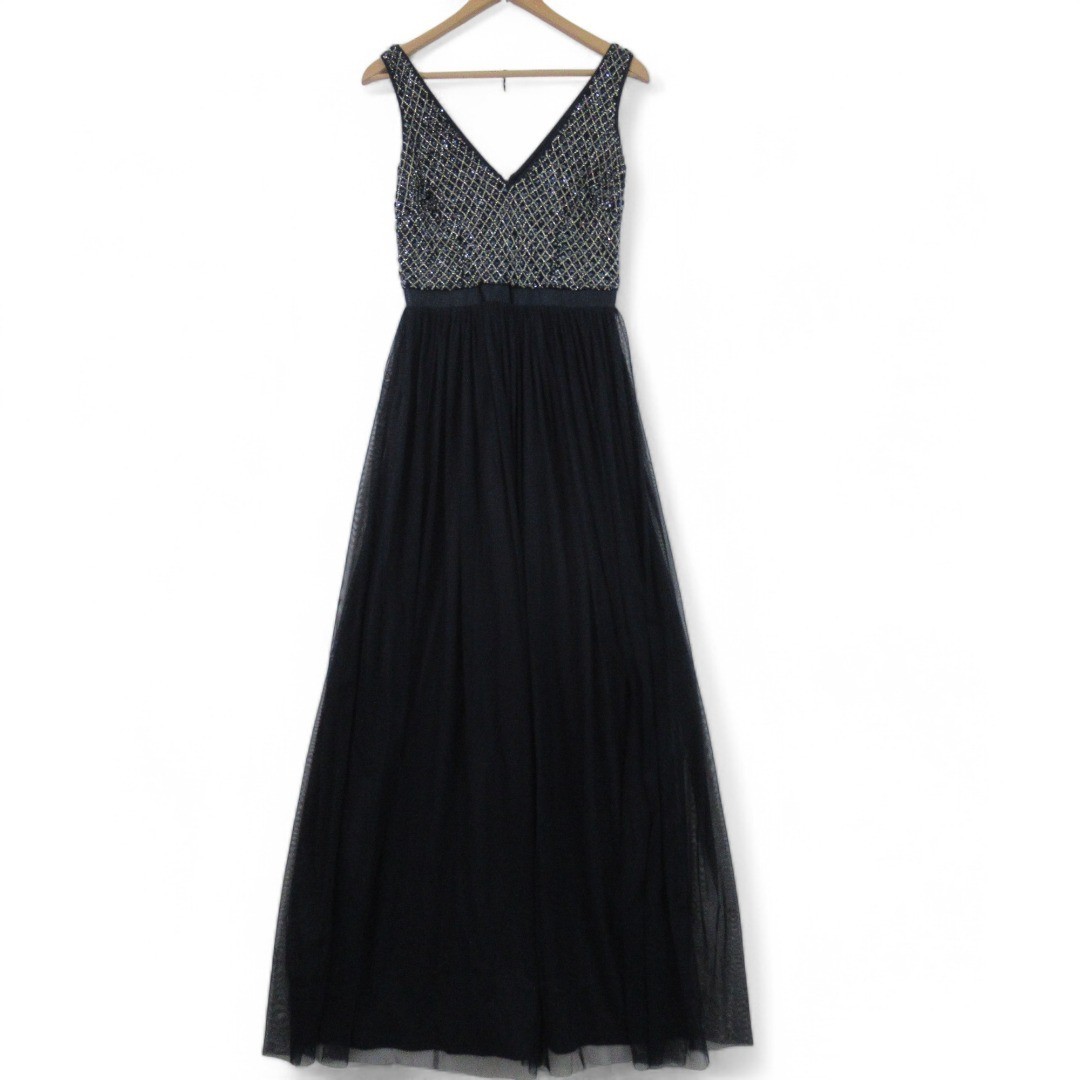 Goddiva London Dress UK 8 Dark Navy Maxi Prom Cocktail Party Formal – Preloved