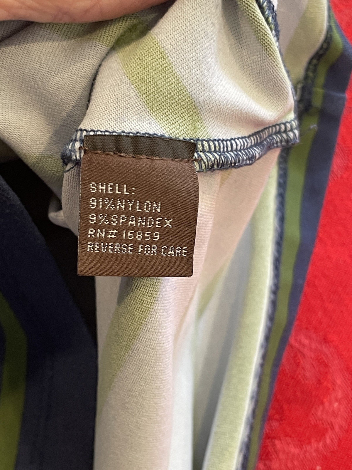 J. McLaughlin Blue w Green Stripes Catalina Cloth Layers In Front Sz Med 3/4 Sle
