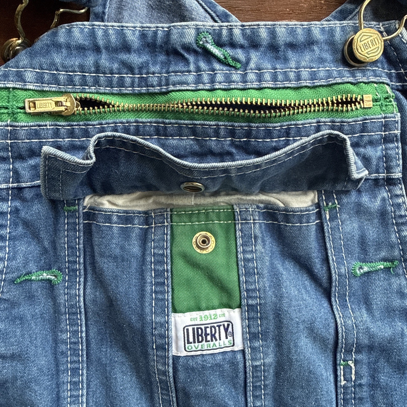 Liberty Bib Overalls Mens Size 32×32 Blue Denim Workwear Carpenter