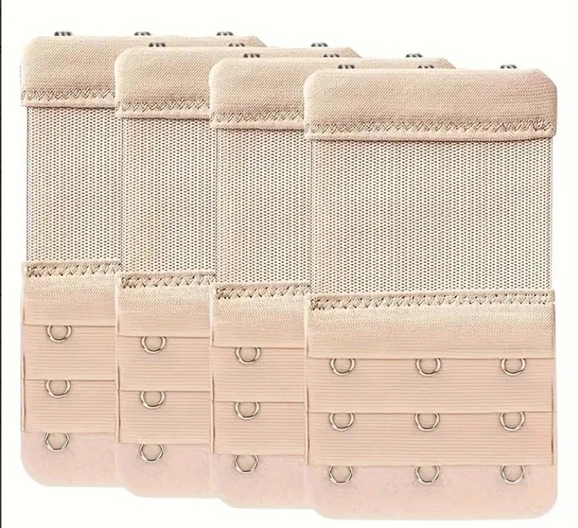 4Pcs Adjustable Bra Extender 3 Hooks with Elastic Underwear Strap Extension