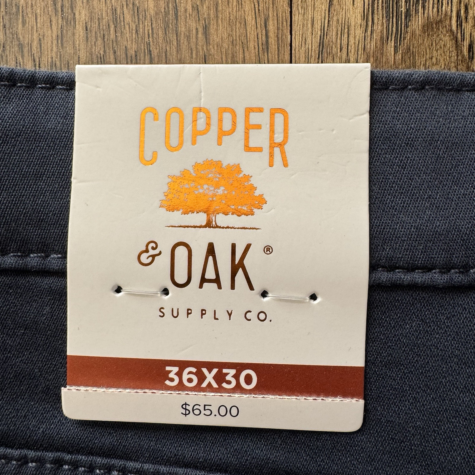 Copper & Oak NWT Mens 36×30 Fenwick Flex-Comfort 5 Pocket Pants Ocean Blue NEW