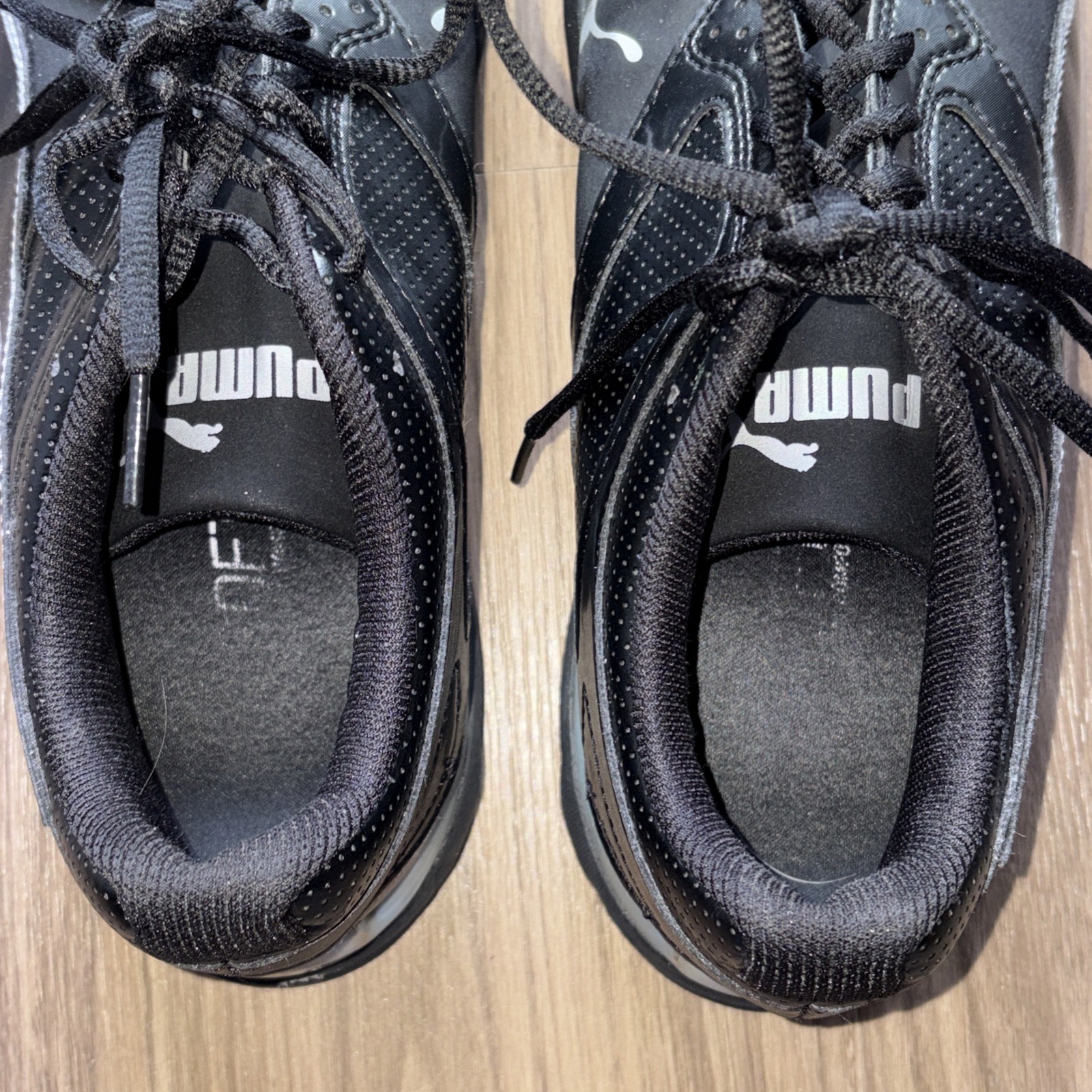 Men’s EUC Puma Tazon 6 Fracture FM Black And Grey Size 10
