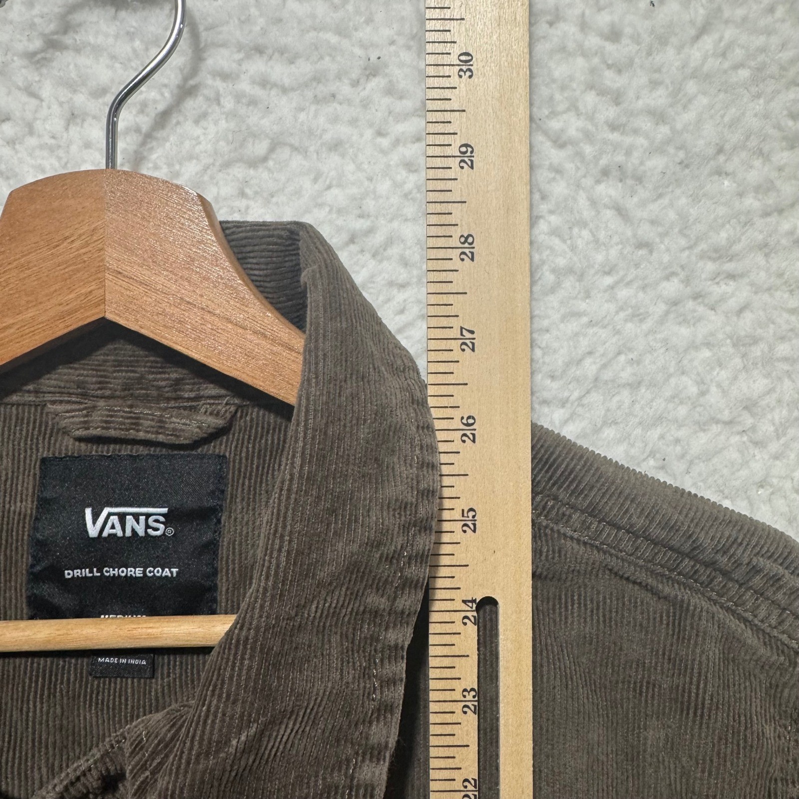 Vans Drill Chore Coat Mens Medium Brown Corduroy Button Up Jacket