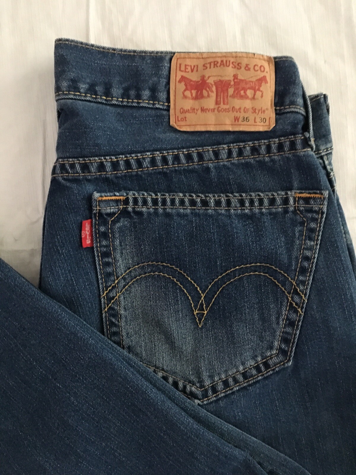 Vtg Levis Type 1 Real Loose Jeans Mens 38×29 Straight Leg Distressed Baggy HK