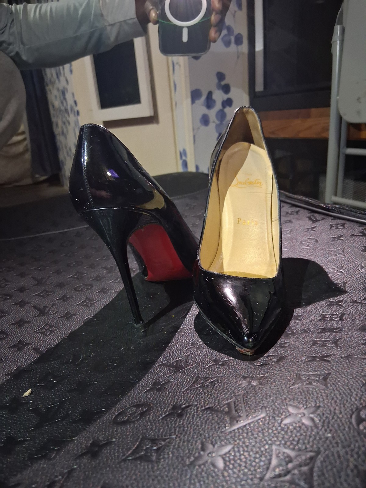 AUTHENTIC Christian Louboutin Black Patent Leather Pumps