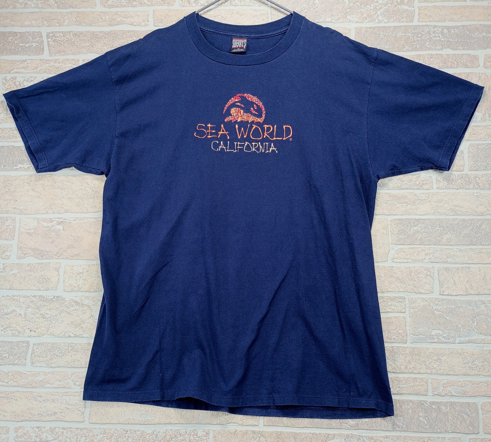 Vintage Sea World California Shirt Men’s 2XL Navy Embroidered Orca Sherry’s Best