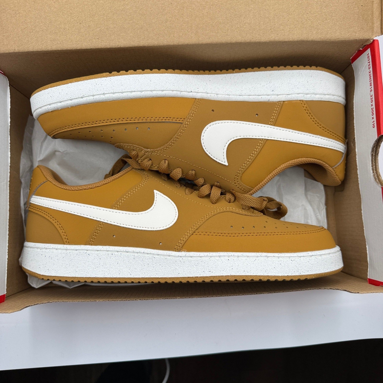 Nike Court Vision Lo V2 NBK Men 9.5 Wheat Sail Low Top Sneakers HV8139-700