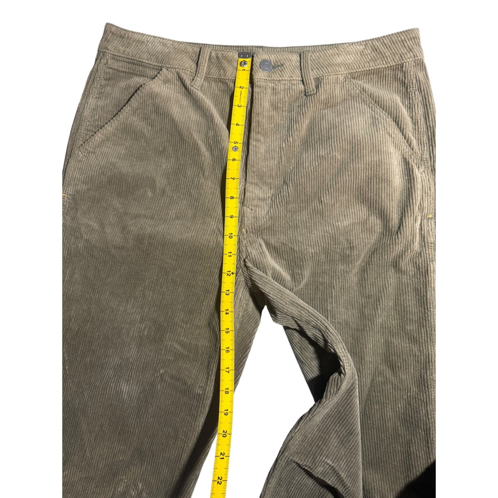 American Eagle Mens Flex Carpenter Pants Size 32X32 Olive Color Corduroy Feel