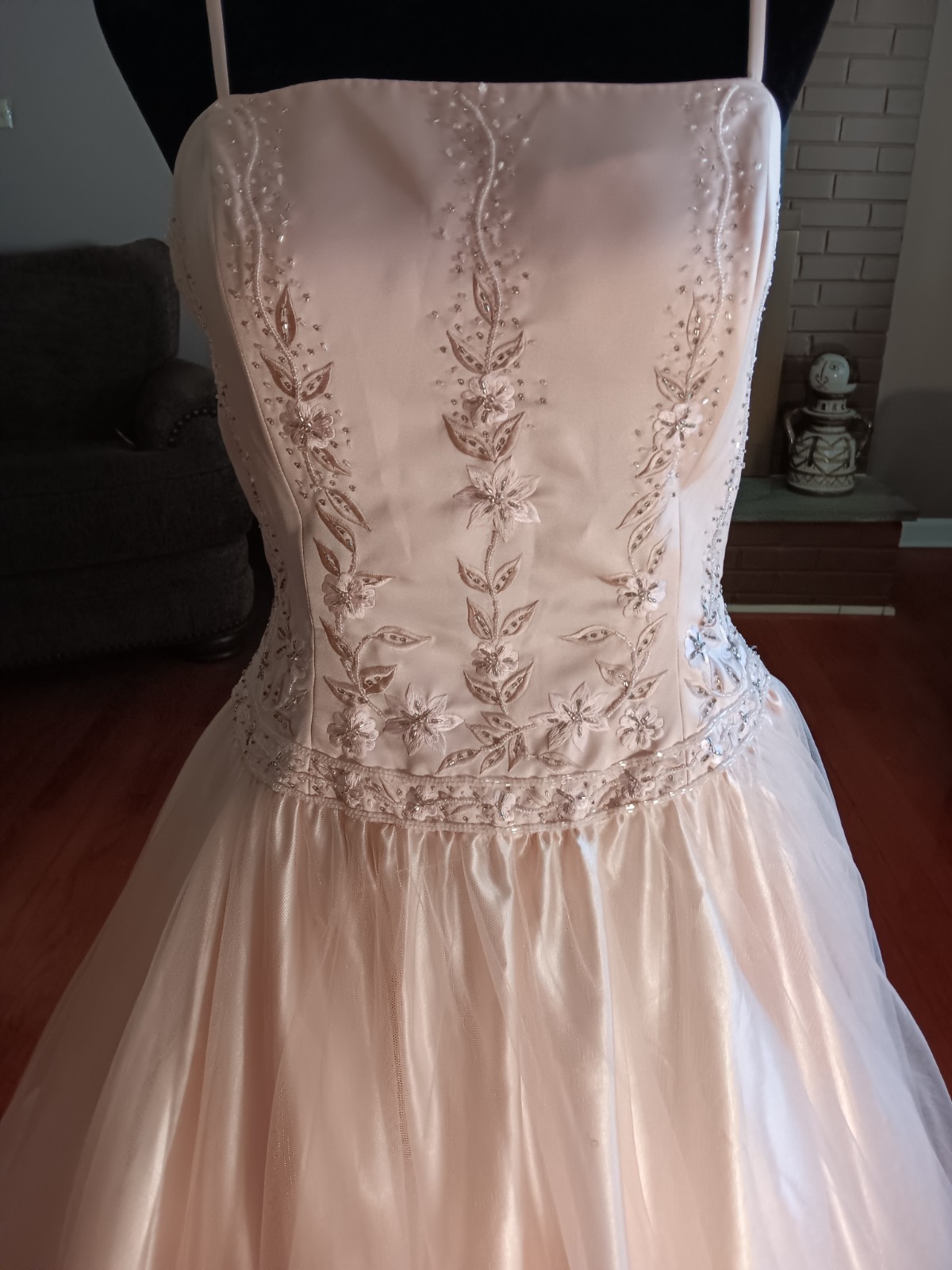 Forever Yours Blush Pink Spaghetti Straps Ball Gown size 12