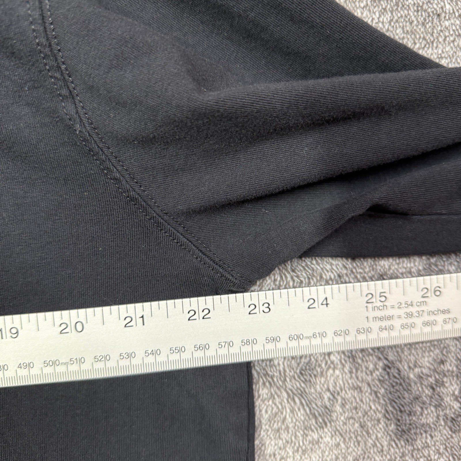 Lands End Super-T Shirt Mens L Black Mock Neck Long Sleeve Cotton