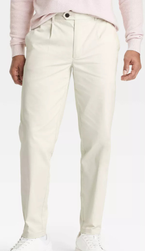 NEW Goodfellow & Co. Men’s Cream Pleated Dress Trousers Size 32W x 30L