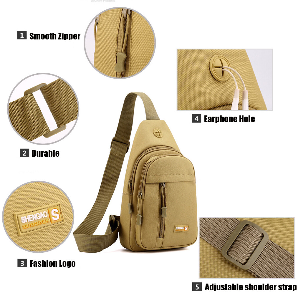 Men Backpack Tactical Sling Bag Chest Shoulder Fanny Pack Crossbody Sport Travel