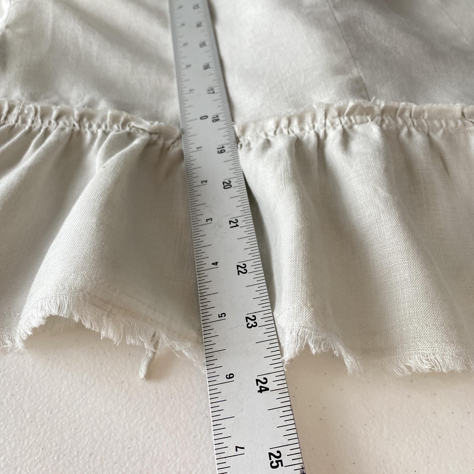 Grace Elements Blouse Womens 8 Gray 100% Linen Ruffle Tie Front Boho Art to Wear