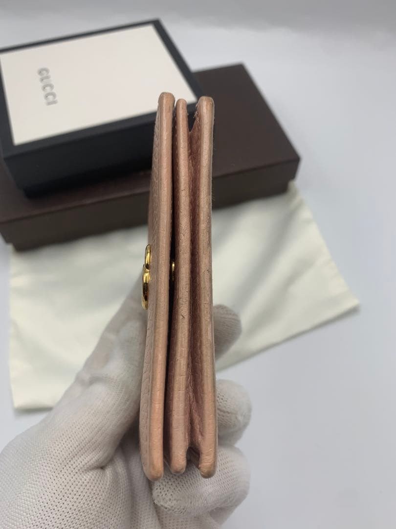 GUCCI mini wallet Marmont bifold GG logo P55