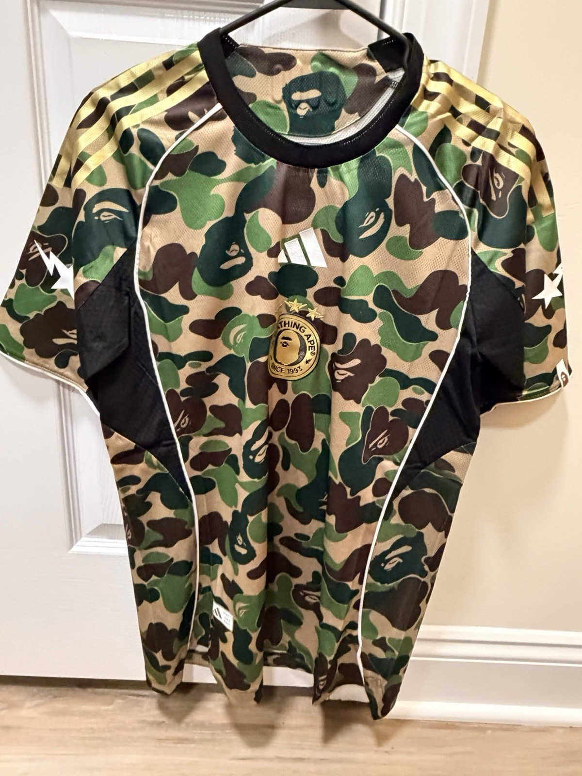 Adidas x BAPE ABC Camo Football Soccer Jersey Green KB2202 A Bathing Ape Collab