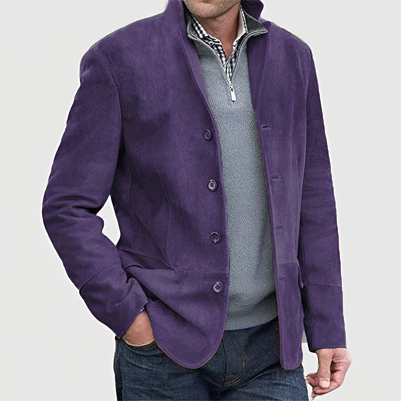 Coats Men Jackets Turn Down Collar Full Sleeve Single Breasted Jacket Regular