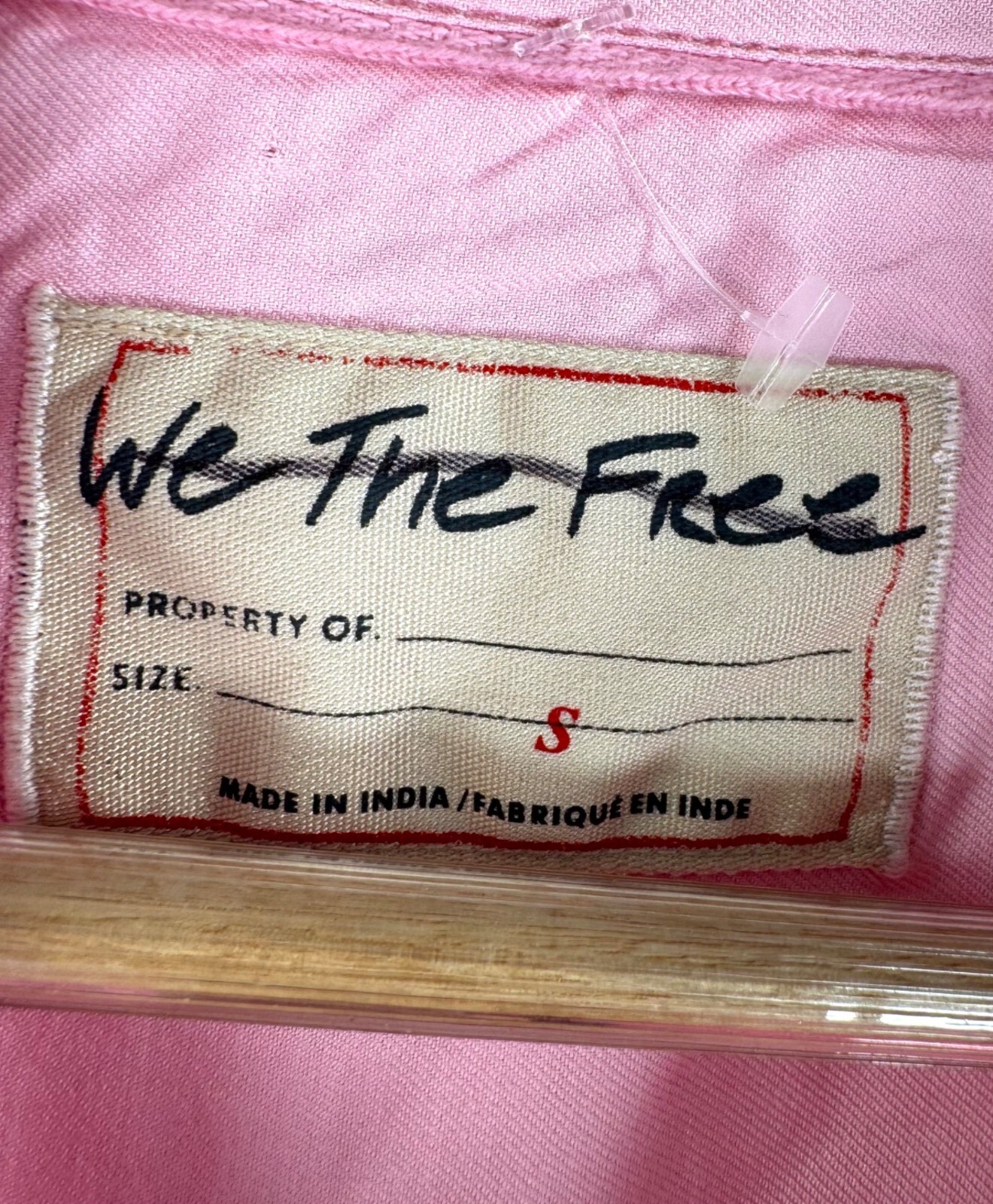 We The Free Freddie Shirt Button Down Fairy Tale Pink oversized 90s sz S
