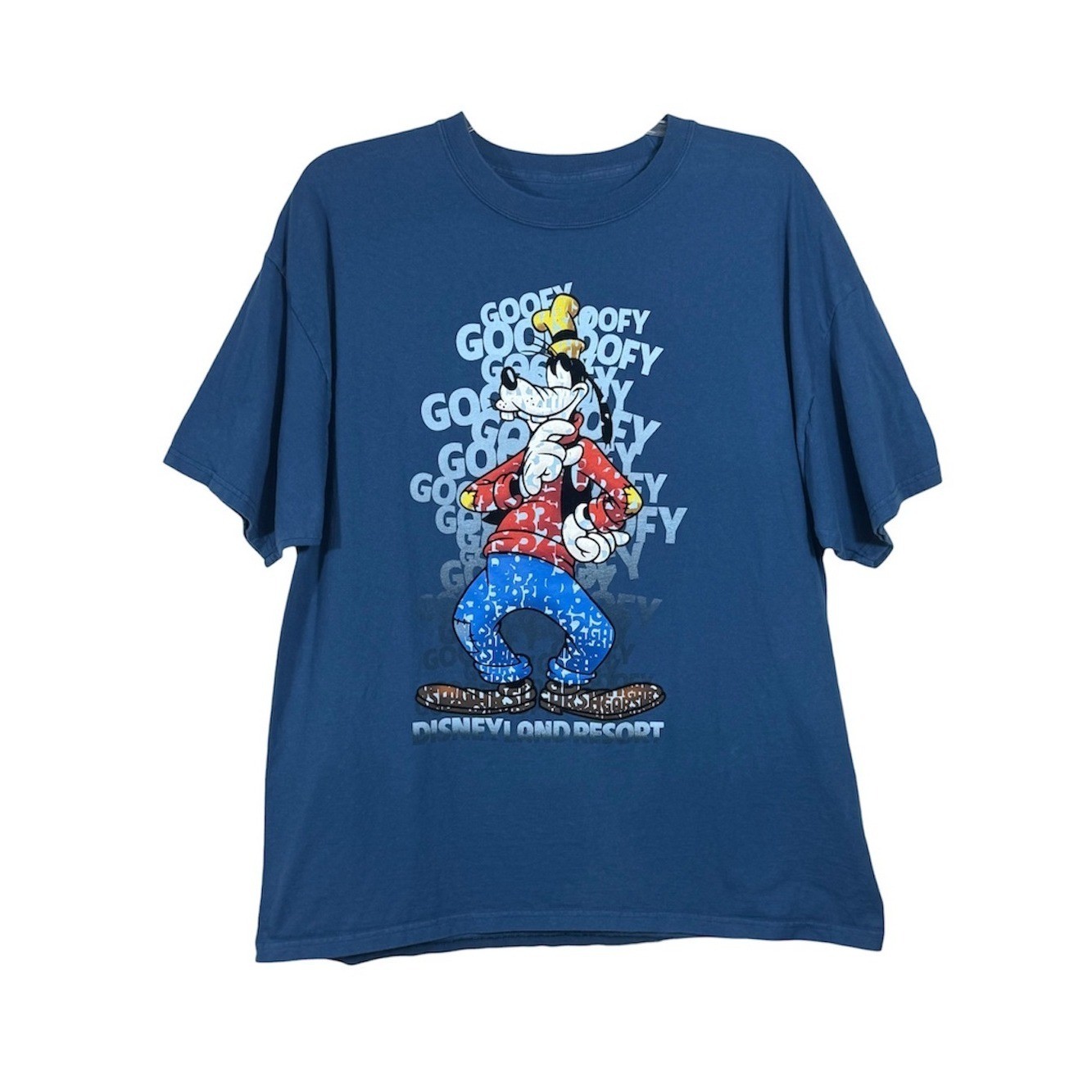 Disney Parks Goofy T Shirt Mens 2XL Blue Disneyland Walt Disney World Official