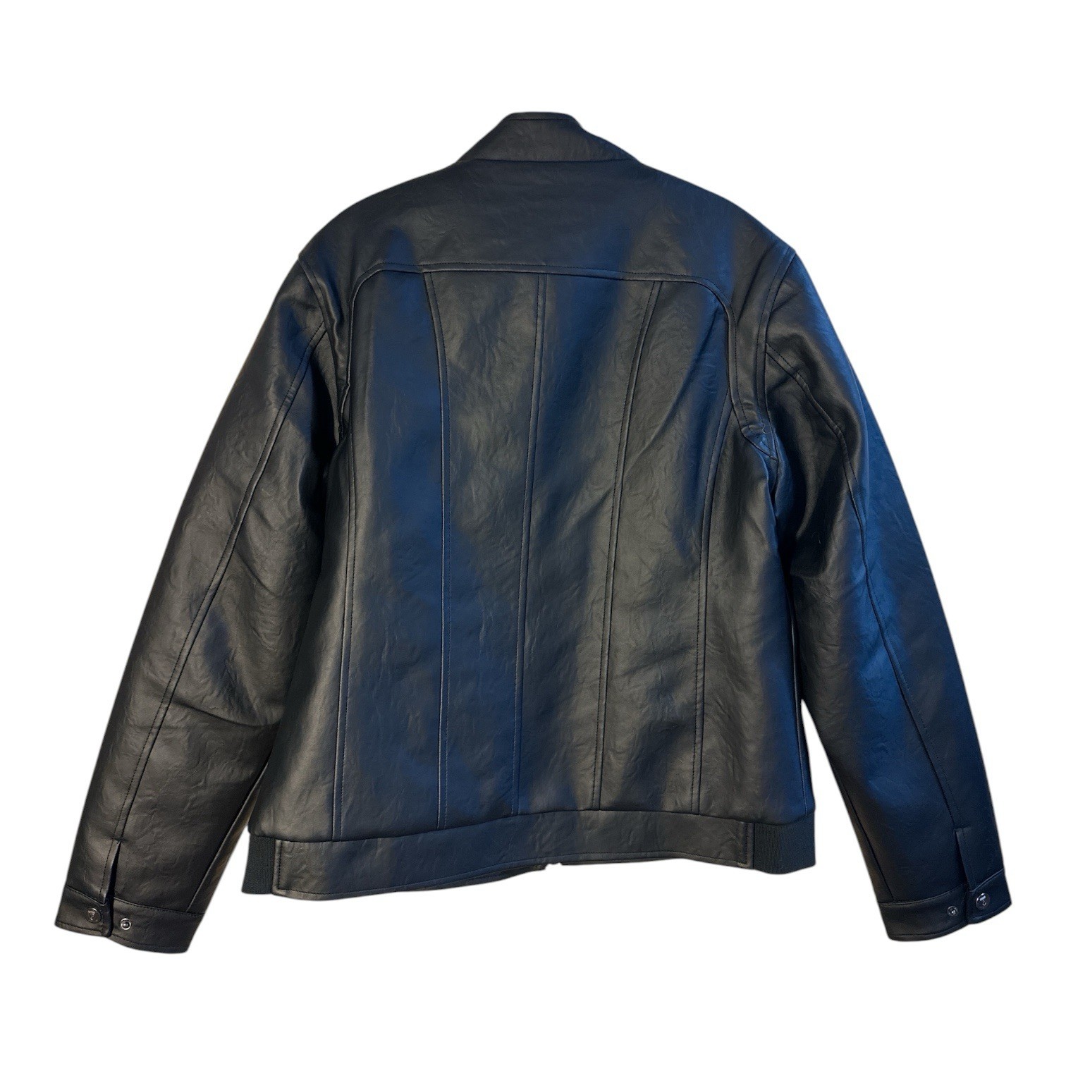 F Collections Vegan Leather Jacket Men XL Made in Italy Motorcycle Statement NWT