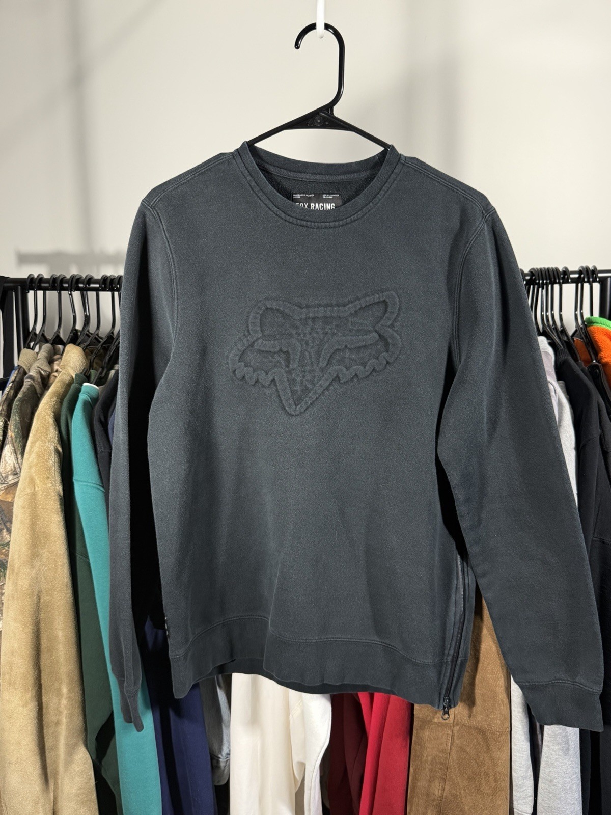 Fox Racing Black Tonal Head Logo Crewneck Sweatshirt Men’s Medium