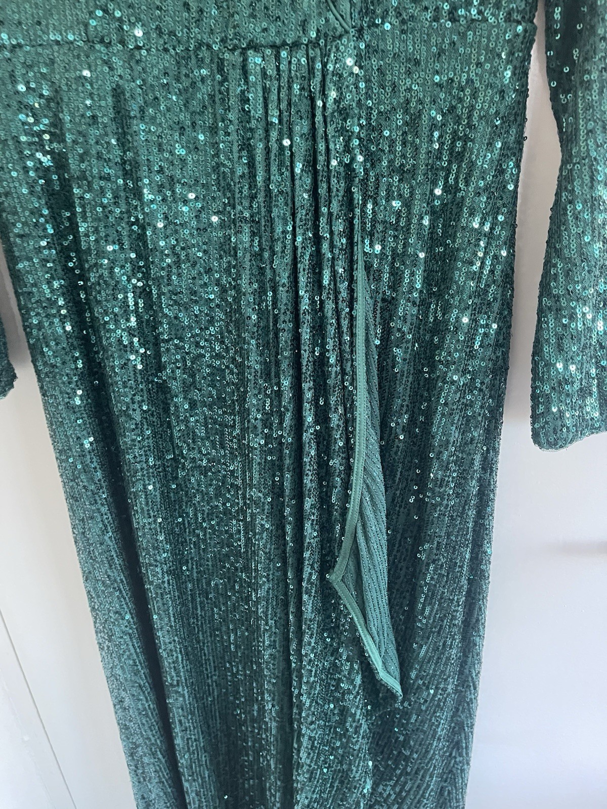 Ever Pretty Size XL Full Length Sequin Green Maxi Long Dress Ball Gown New Tags