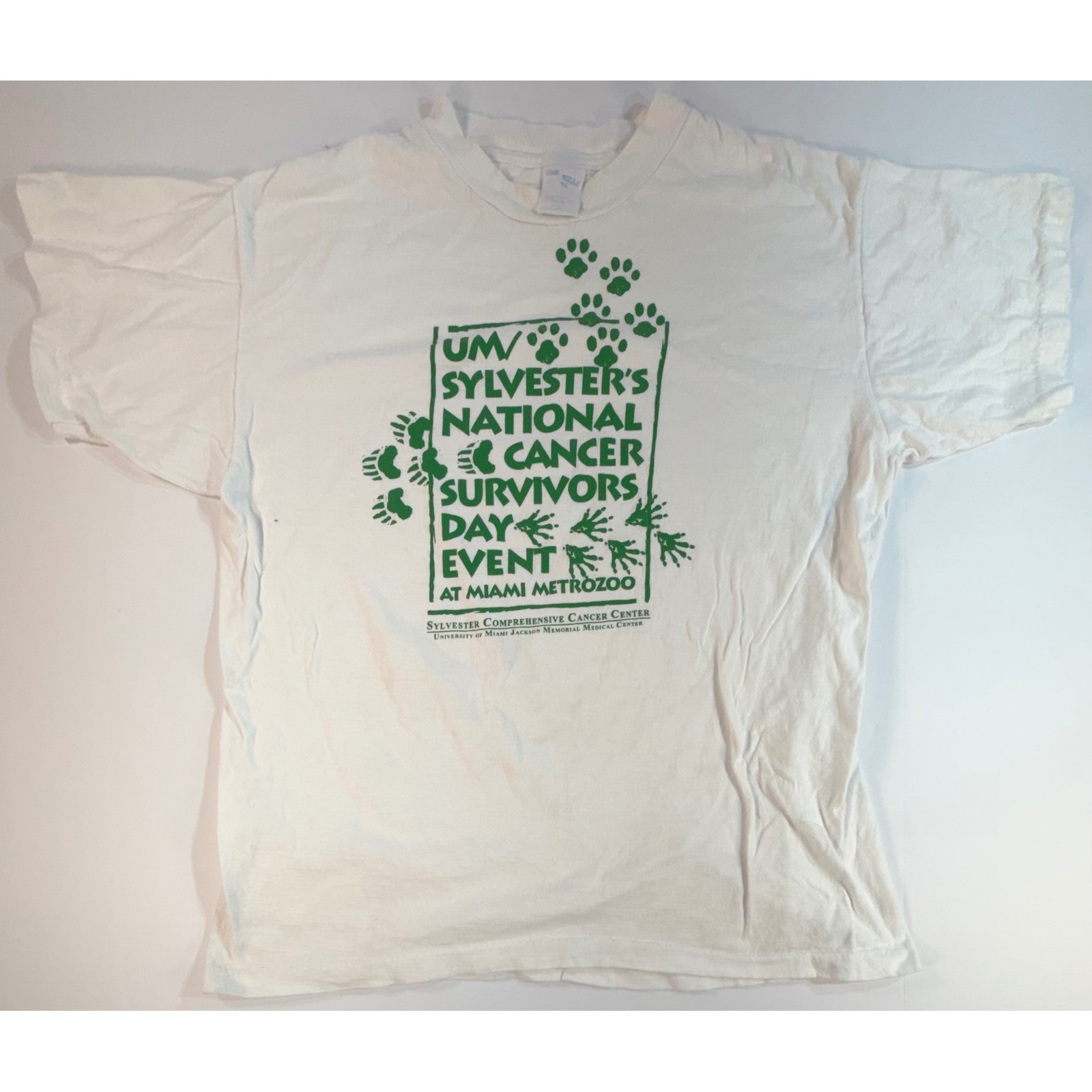 Vintage UM Sylvester National Cancer Survivors Day Miami Metrozoo T-Shirt XL