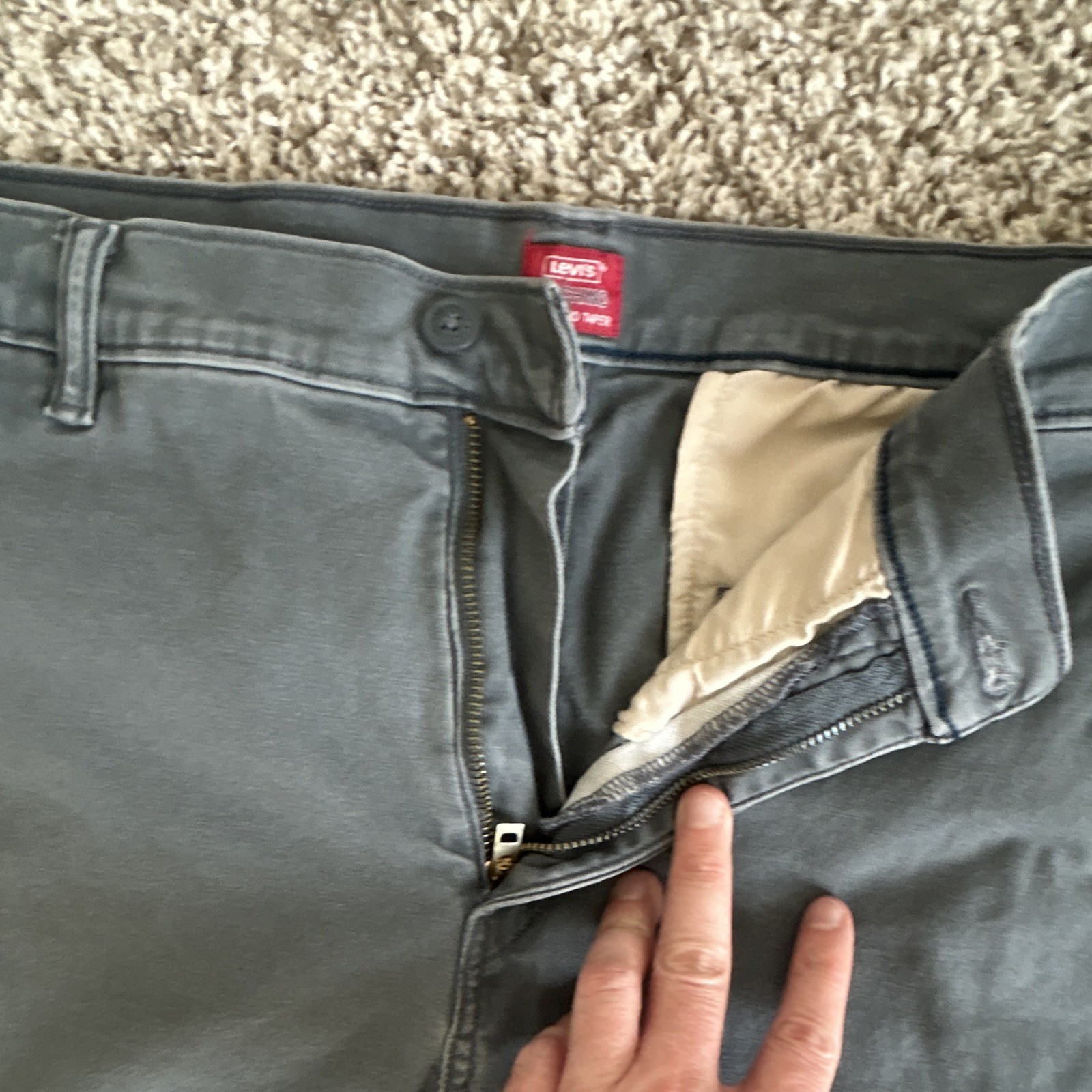 Levi’s XX Chino Men’s Gray Cotton Twill Tapered Flat Front Chino Pants 34