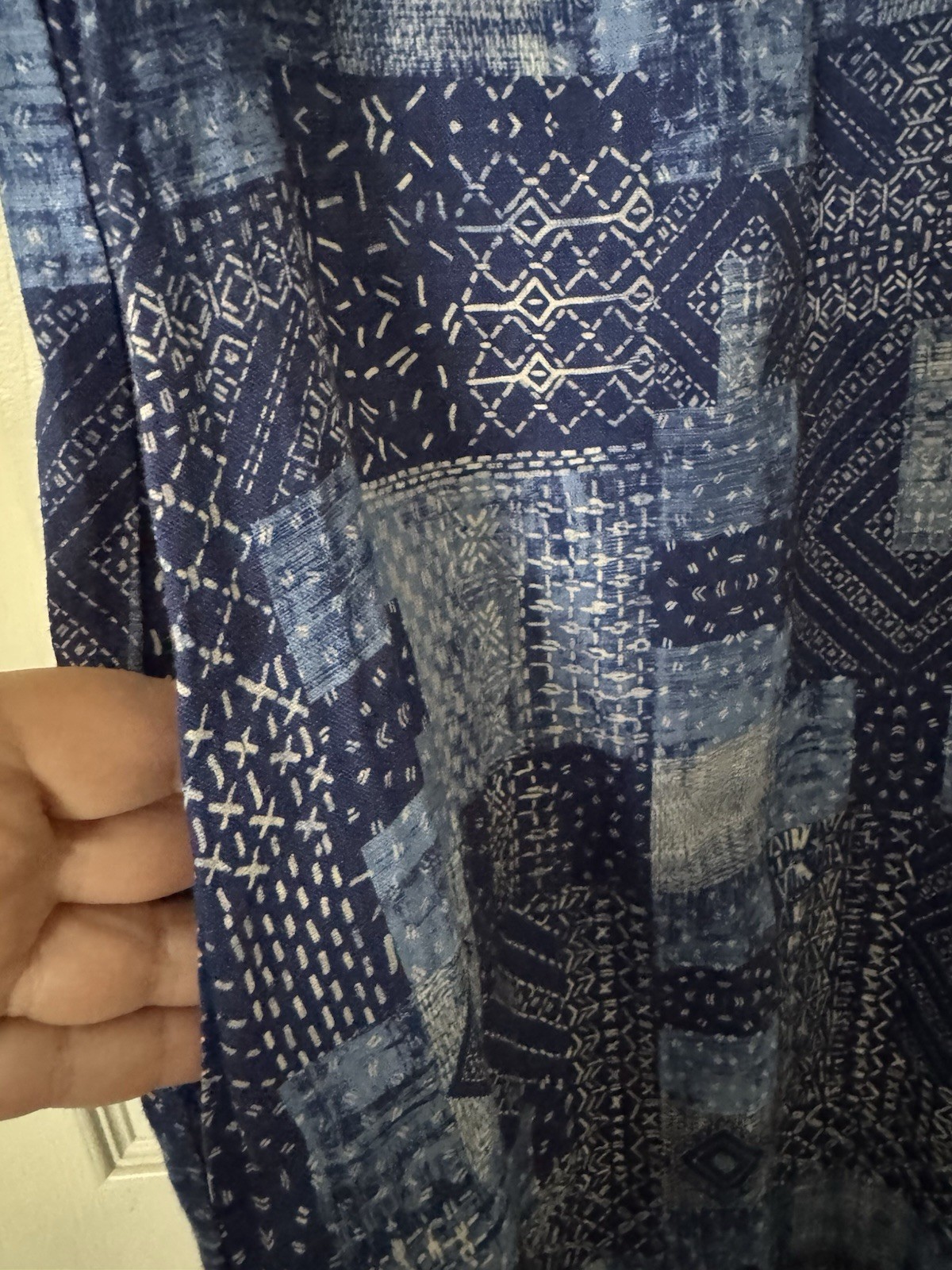 NWT J. McLaughlin NYLEE SLEEVELESS LINEN DRESS Diamond Patch Blue, LARGE $198