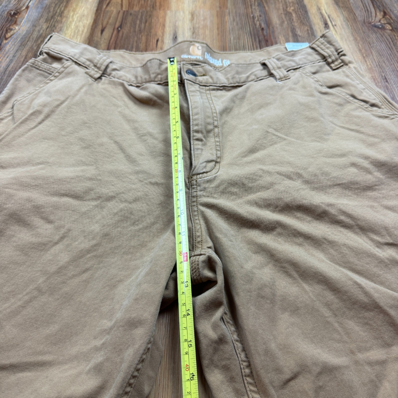 Men’s Carhartt Tan Khaki Canvas Work Shorts Relaxed Fit 40