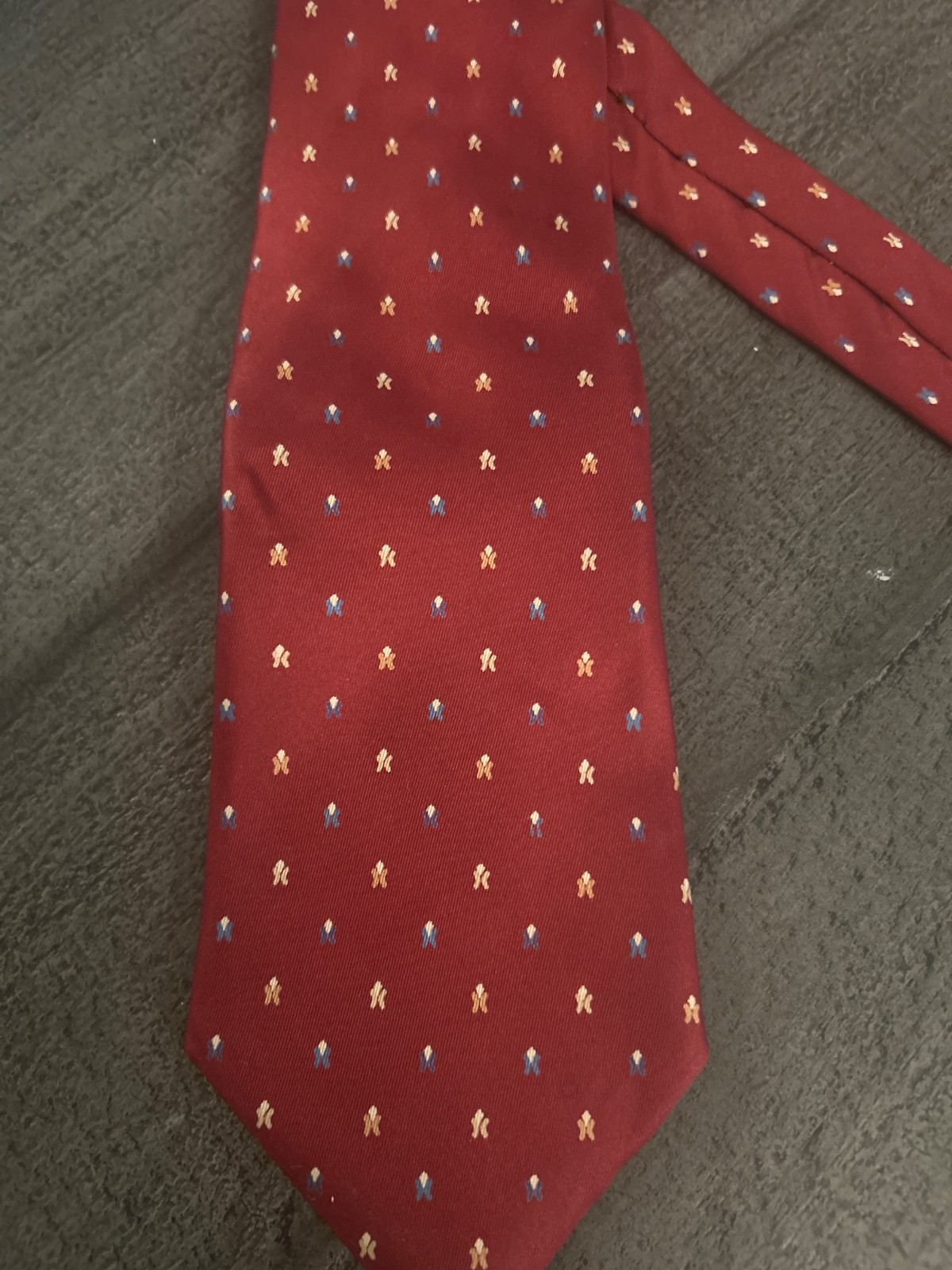 LANVIN Paris Red Pure Silk Elegance Tie