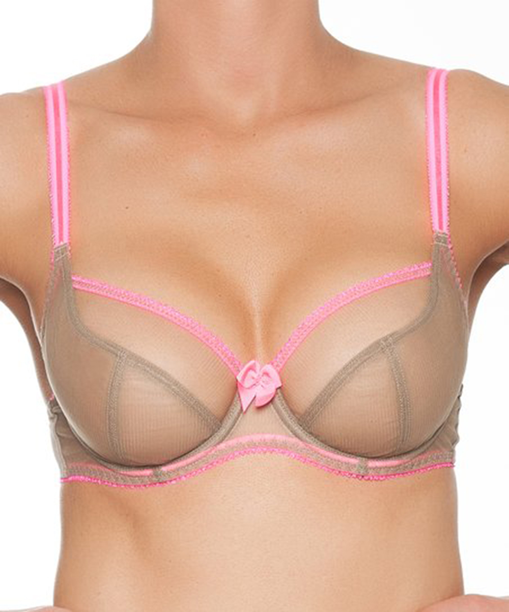Alter Ego & Elsa Pink Mesh Dessous Full-Coverage Bra Sexy Ladies Lingerie Women