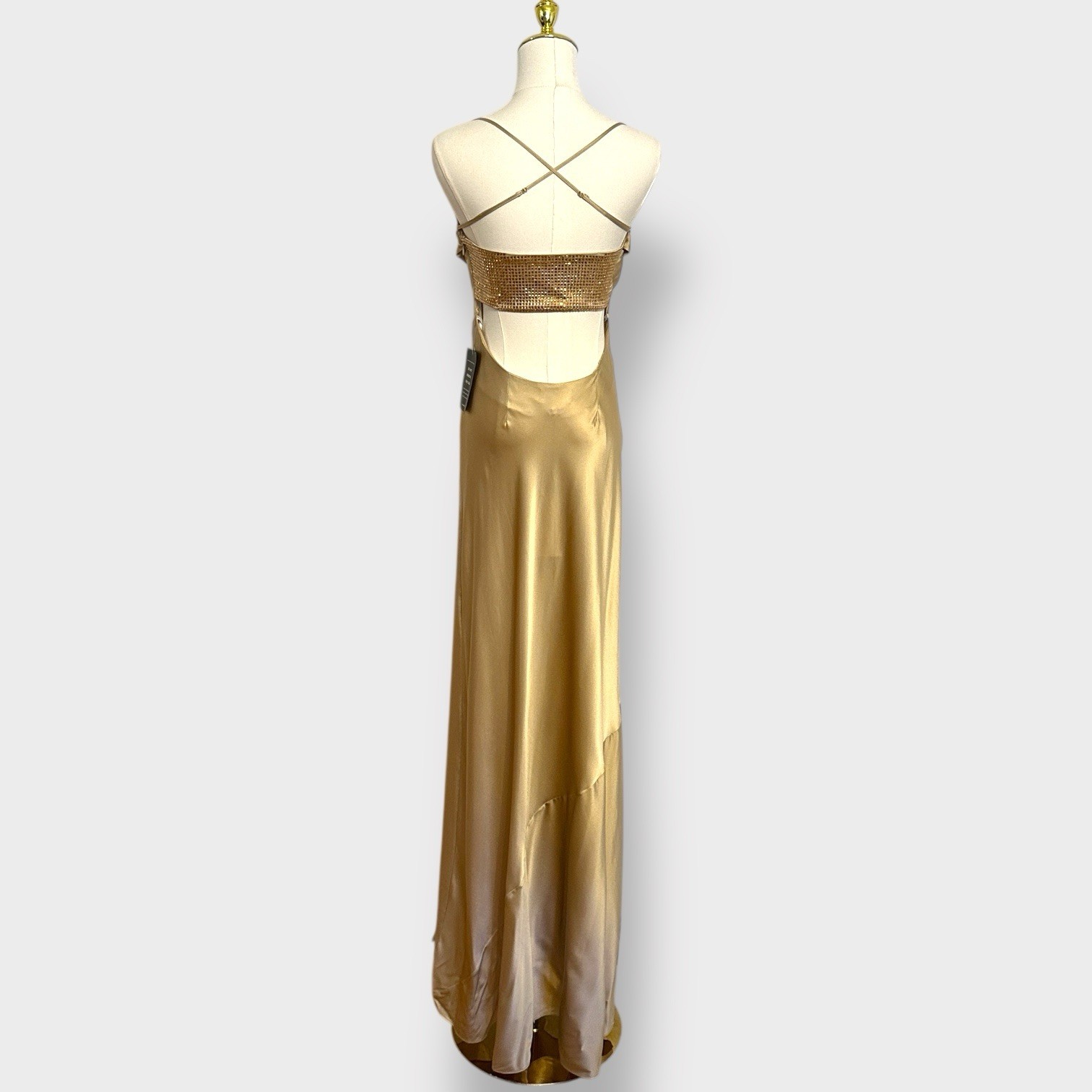 NWT $798 Retrofete Emery Crystal Sequin Embellished silk maxi dress size Large