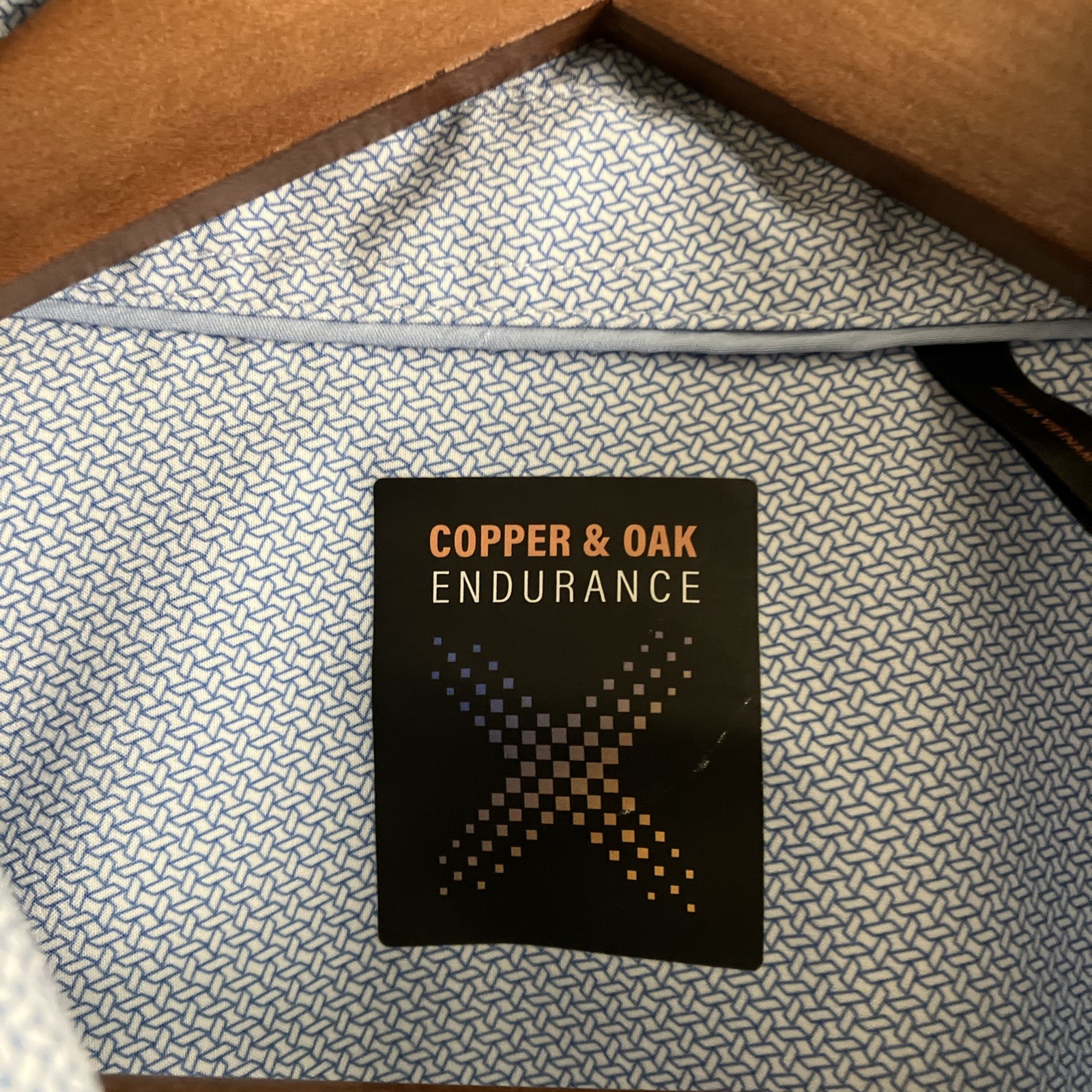 Mens XL Shirt Blue Short Sleeve Button Up Stretch Copper and Oak Endurance