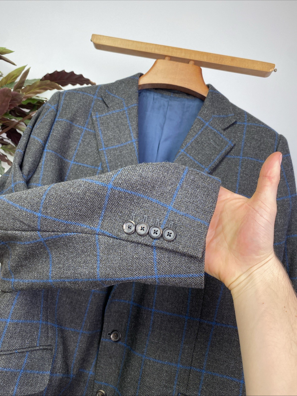 Walker Slater BESPOKE Tweed Handmade Windowpane Shooting Jacket (46R) Scottish