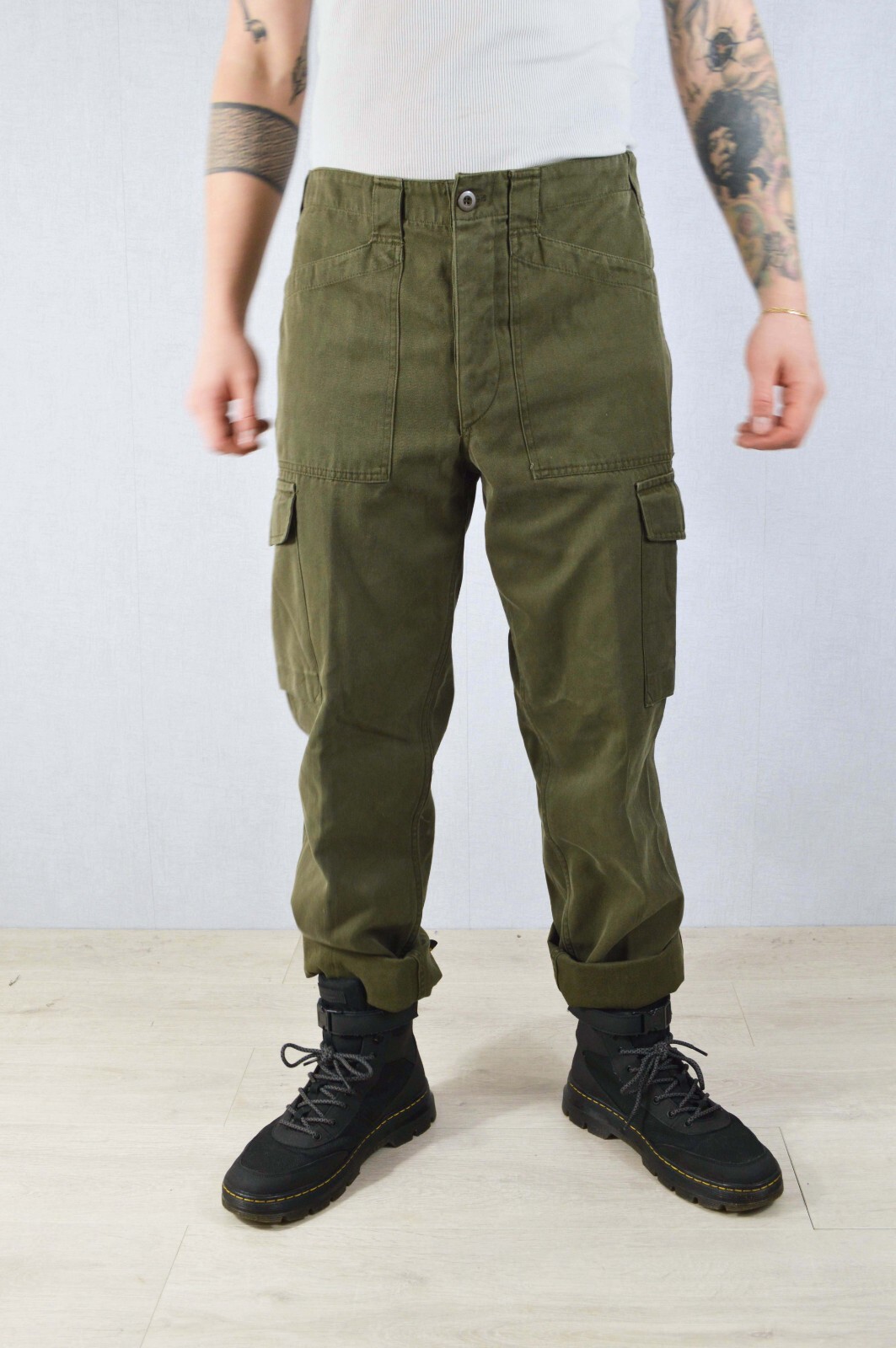 Austrian Fatigue Cargo Trousers Army Green – Various Sizes – 30 32 34 36 38 40