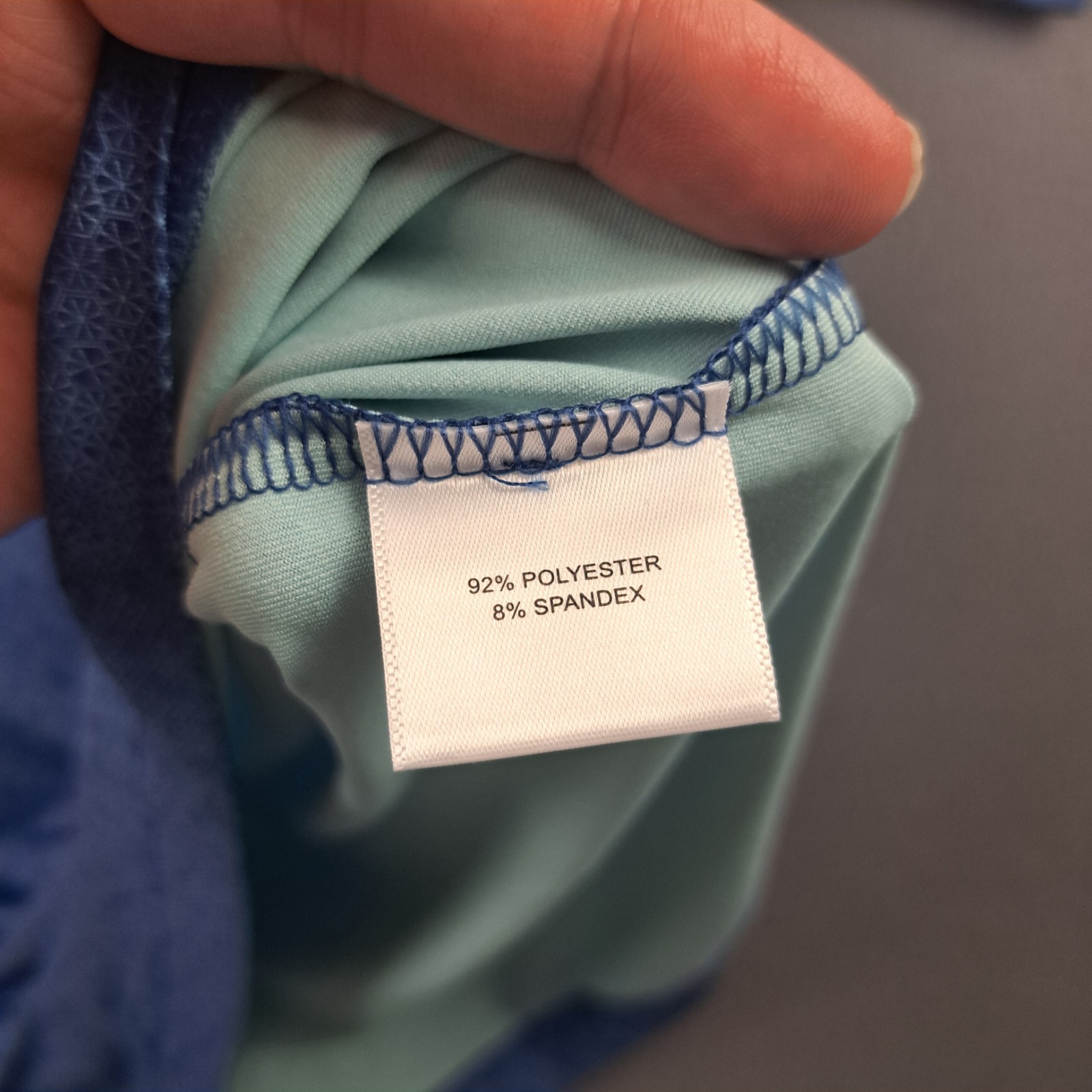 Peter Millar Summer Comfort Polo Size Large Blue Waste Management Open Geometric