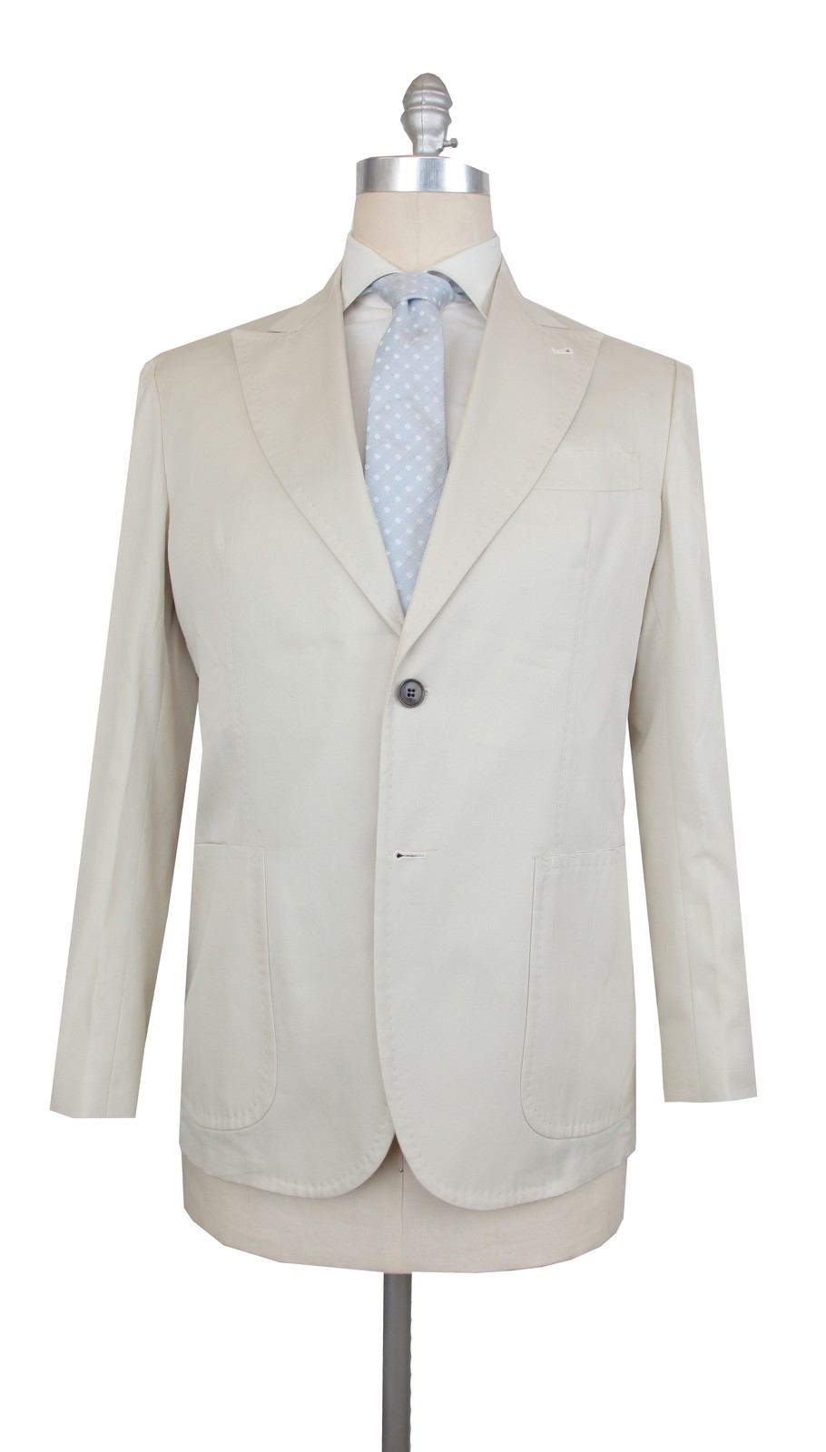 $3600 Sartorio Napoli Cream Cotton Solid Suit – (SA6252510)
