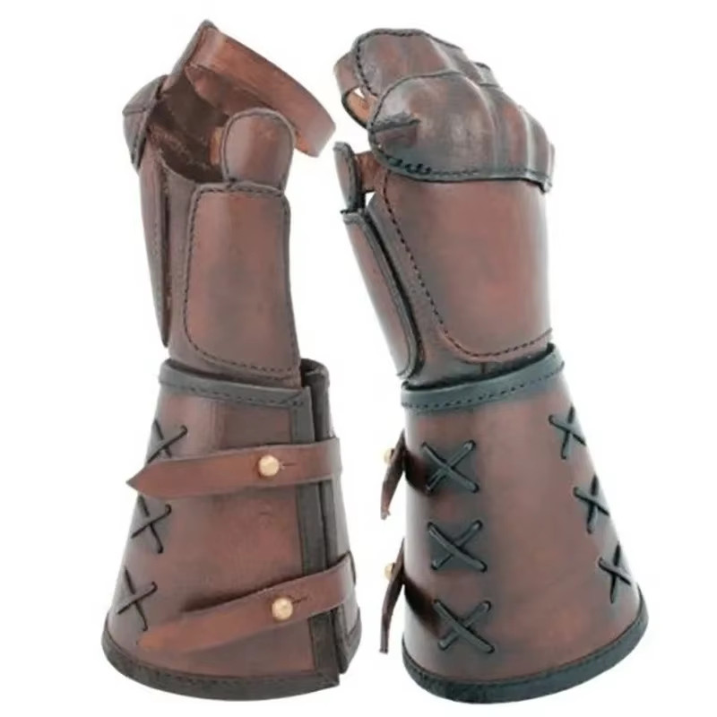 Medieval Armor Motorcycle Gloves Wide Cuffs Bracers Men Steampunk Warrior Gauntl